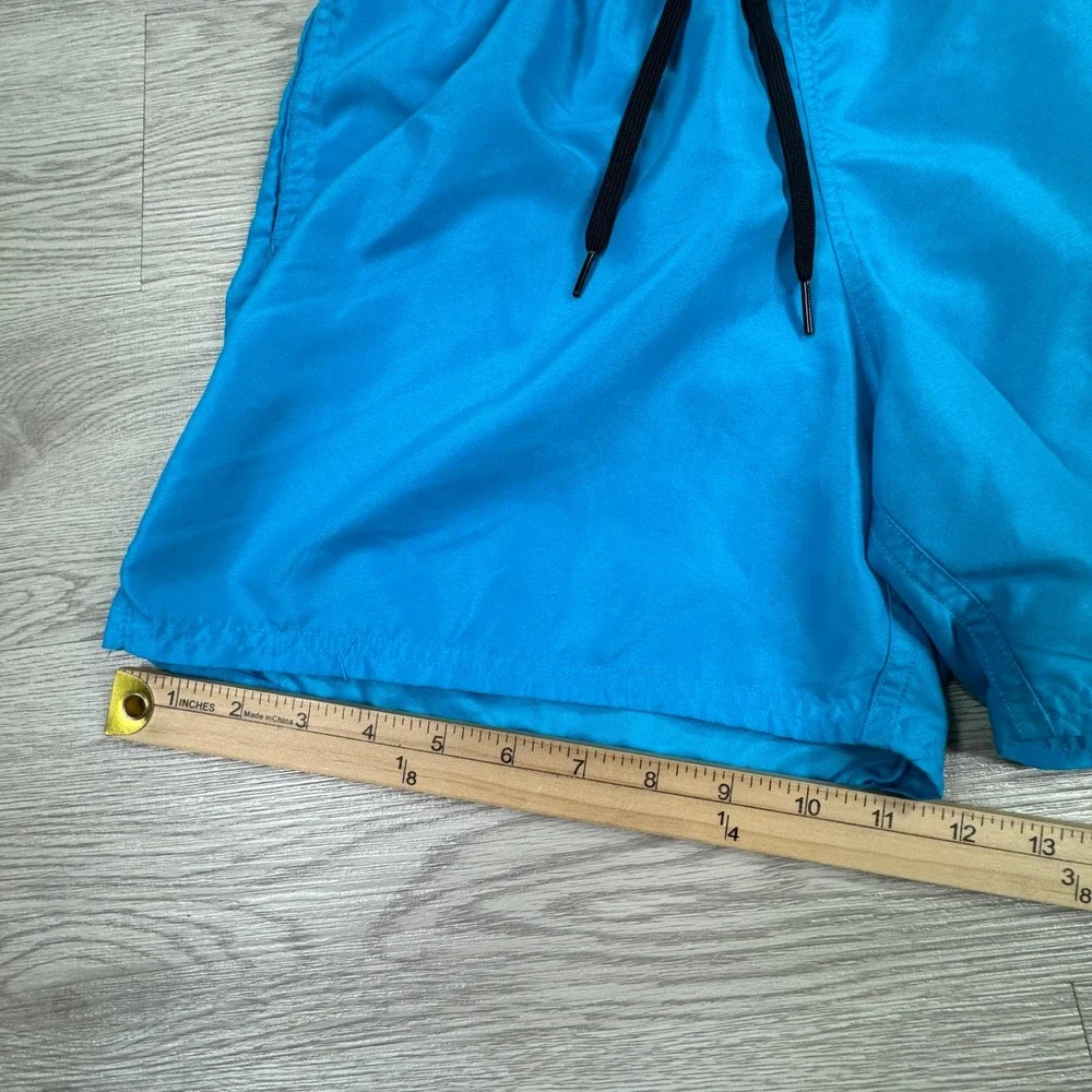 Nike Men's Swim Trunks Blue Medium Mesh Lined Board Shorts Swoosh Logo